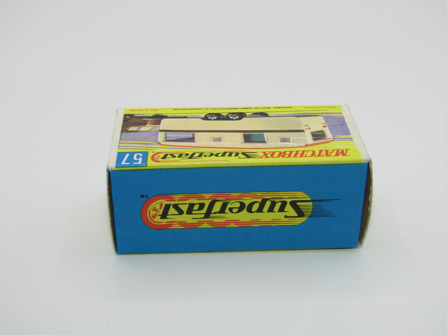 Matchbox Superfast 57B Eccles Trailer Caravan Yellow Flower Stripe