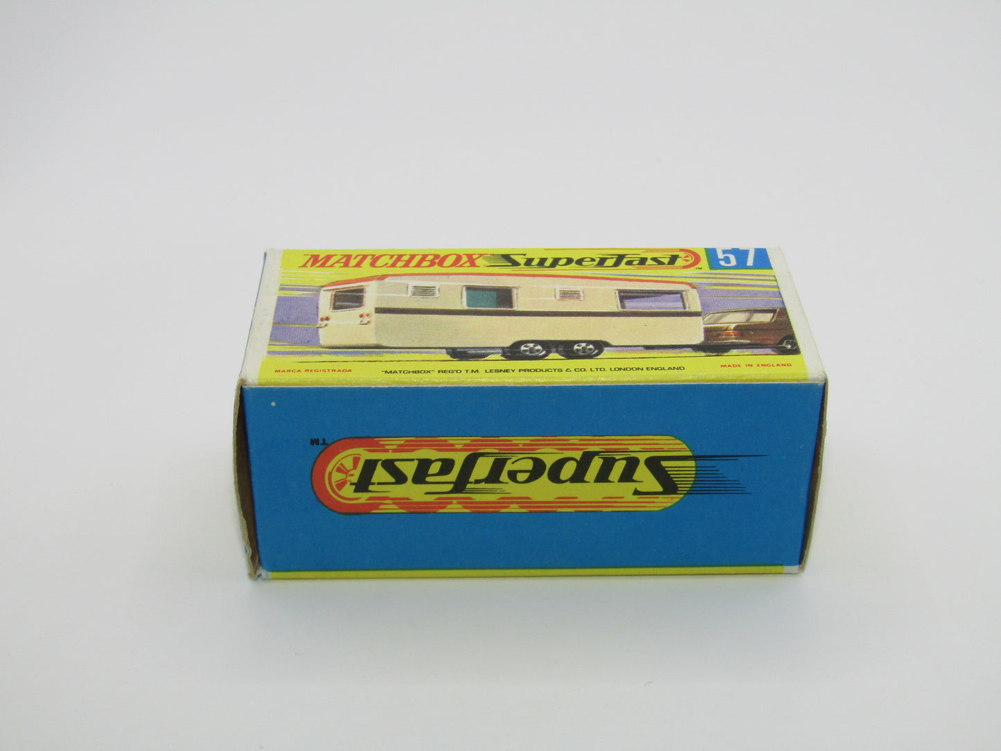 Matchbox Superfast 57B Eccles Trailer Caravan Yellow Flower Stripe