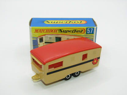 Matchbox Superfast 57B Eccles Trailer Caravan Tan Stripe & Flower