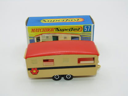 Matchbox Superfast 57B Eccles Trailer Caravan Tan Stripe & Flower