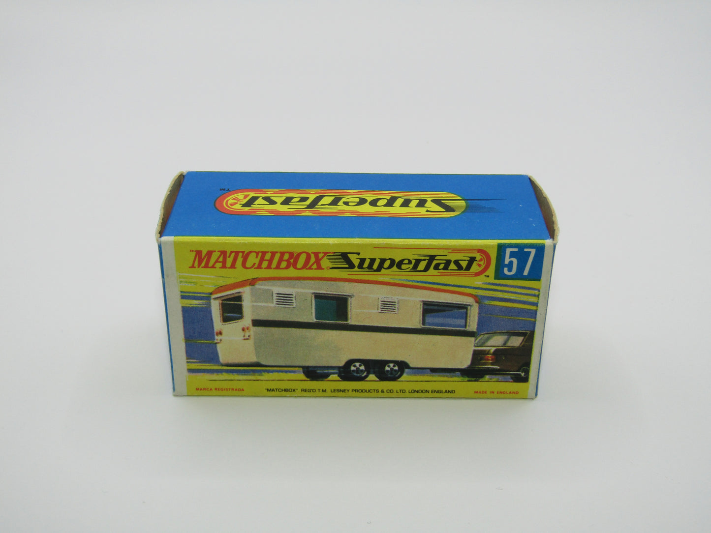 Matchbox Superfast 57B Eccles Trailer Caravan Tan Stripe & Flower