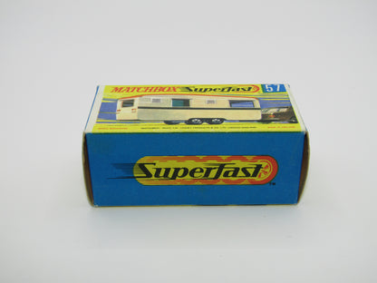 Matchbox Superfast 57B Eccles Trailer Caravan Tan Stripe & Flower