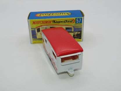 Matchbox Superfast 57B Eccles Trailer Caravan White Sun Set Tampo