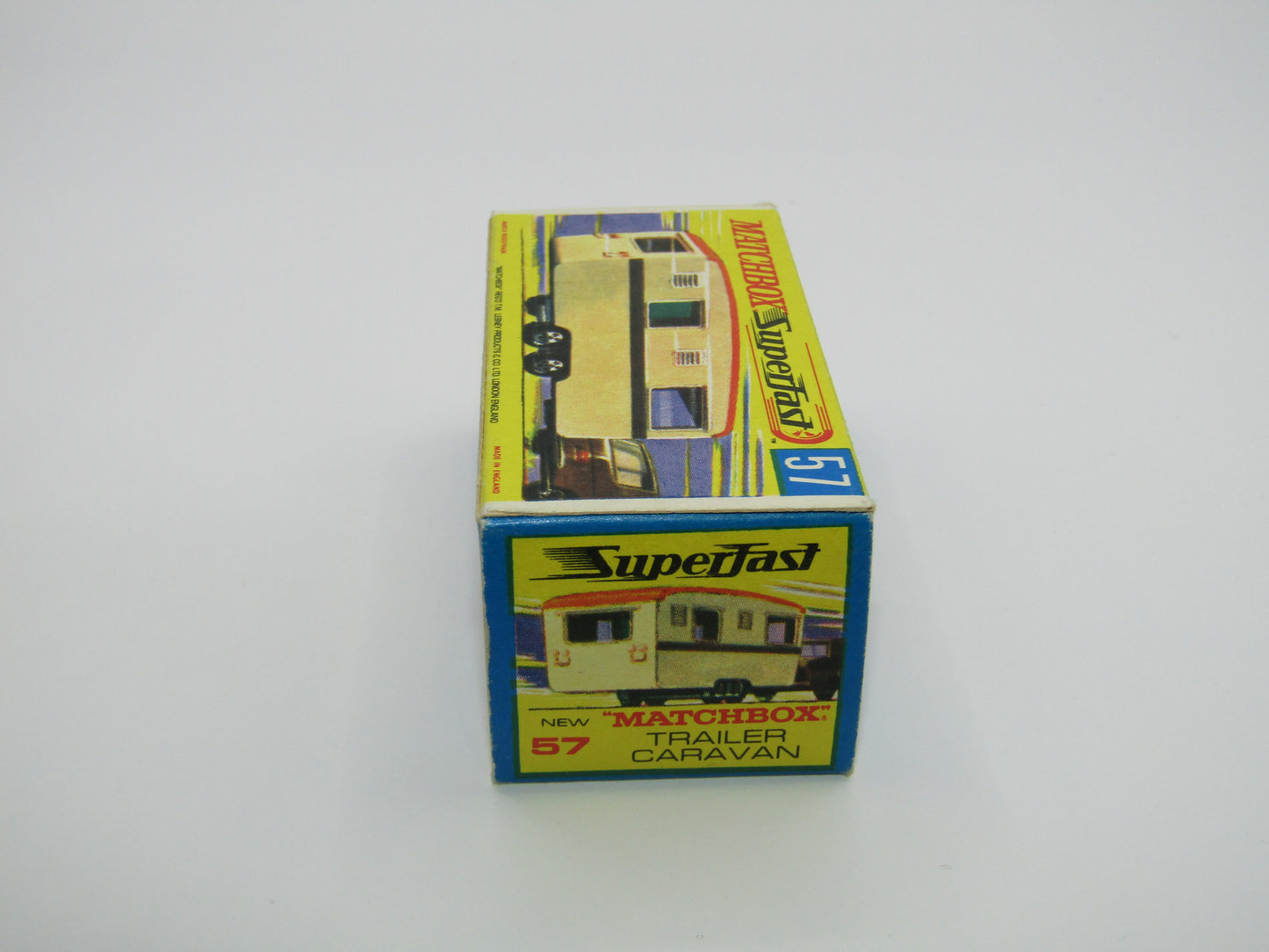 Matchbox Superfast 57B Eccles Trailer Caravan White Sun Set Tampo
