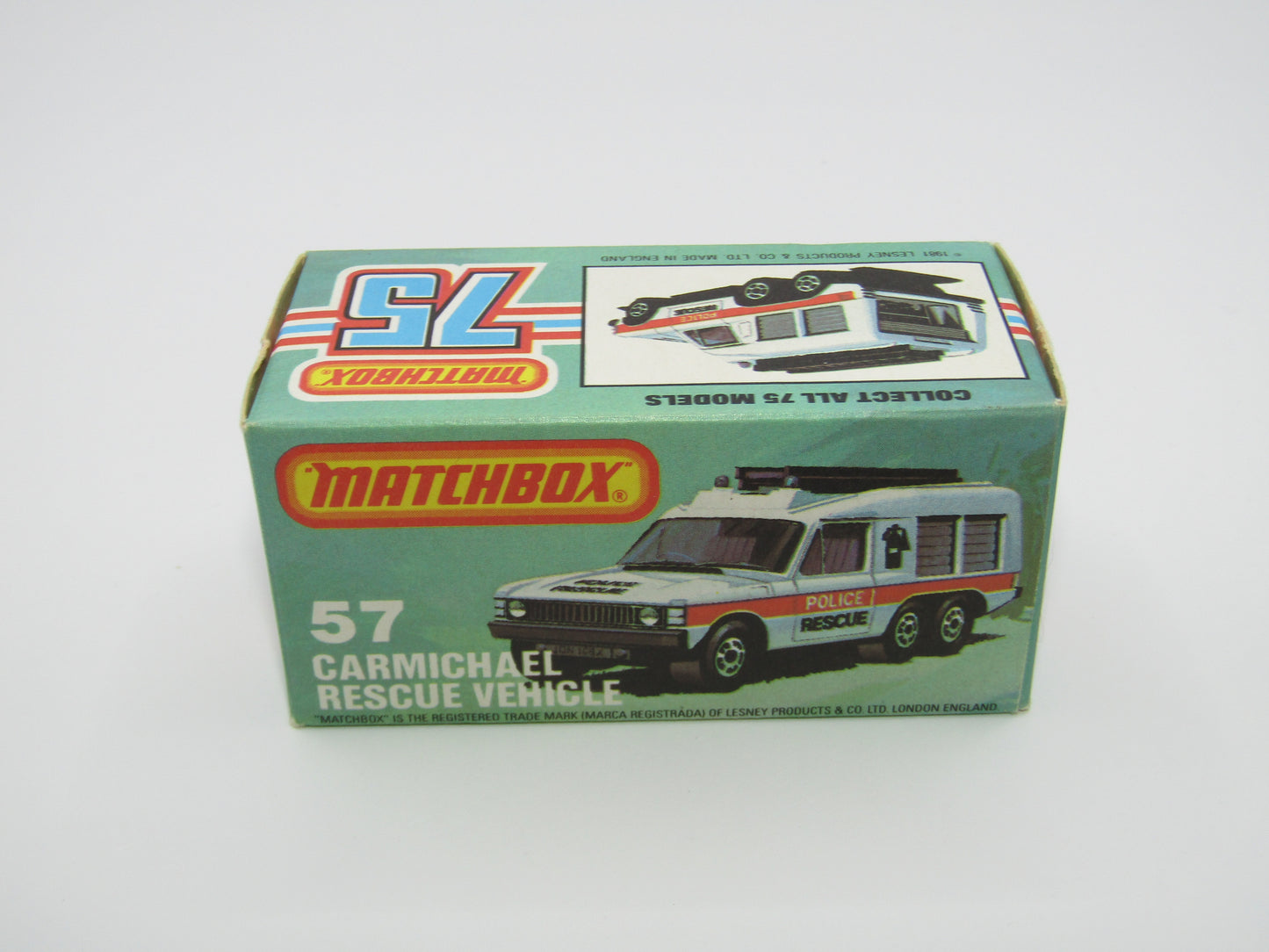 Matchbox Superfast 57E Carmichael Commando Red Light Blue Windows