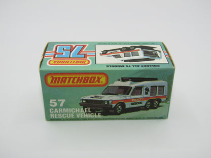 Matchbox Superfast 57E Carmichael Commando Red Light Blue Windows
