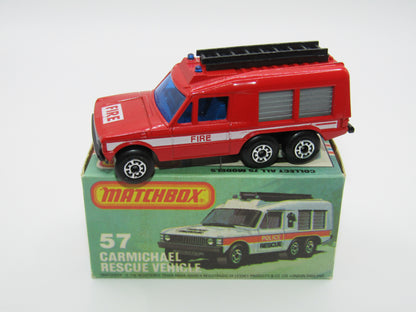 Matchbox Superfast 57E Carmichael Commando Red DARK Blue Windows