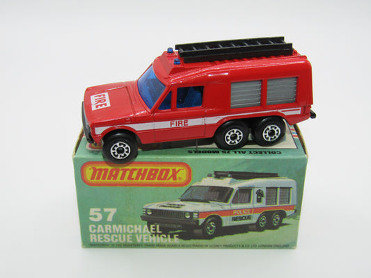Matchbox Superfast 57E Carmichael Commando Red DARK Blue Windows