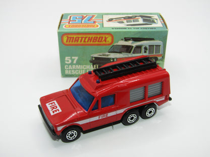 Matchbox Superfast 57E Carmichael Commando Red DARK Blue Windows