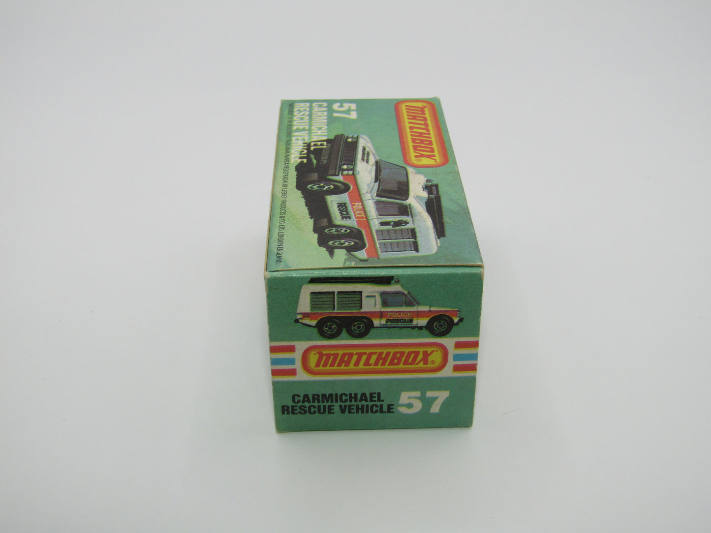 Matchbox Superfast 57E Carmichael Commando Red DARK Blue Windows