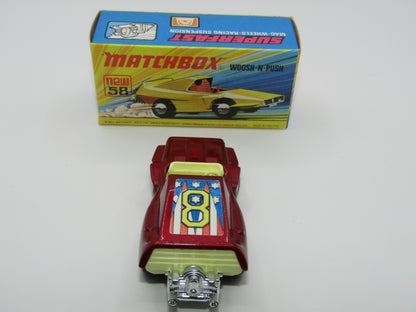 Matchbox Superfast 58B Woosh N Push METALLIC RED "8" Label