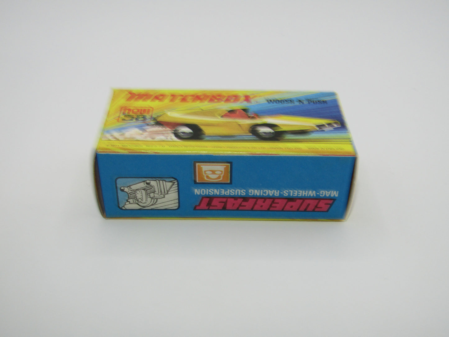 Matchbox Superfast 58B Woosh N Push METALLIC RED "8" Label
