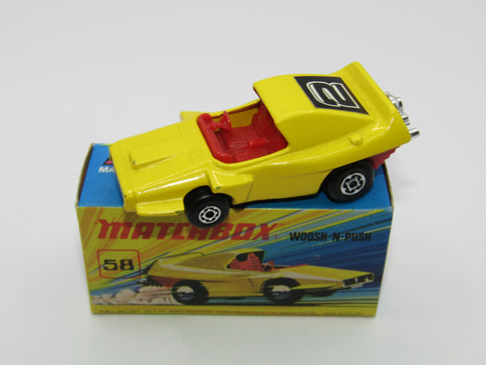 Matchbox Superfast 58B Woosh N Push DARK YELLOW "2" Label