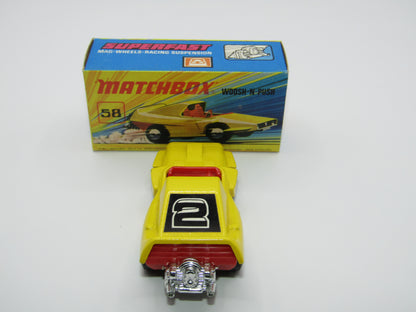 Matchbox Superfast 58B Woosh N Push DARK YELLOW "2" Label