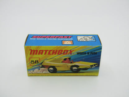Matchbox Superfast 58B Woosh N Push DARK YELLOW "2" Label
