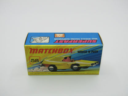 Matchbox Superfast 58B Woosh N Push DARK YELLOW "2" Label