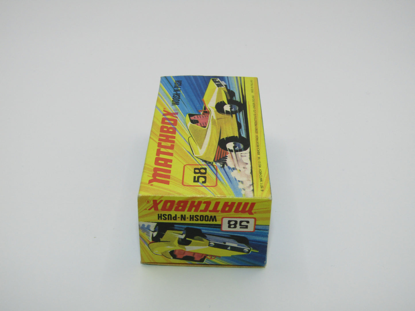 Matchbox Superfast 58B Woosh N Push DARK YELLOW "2" Label
