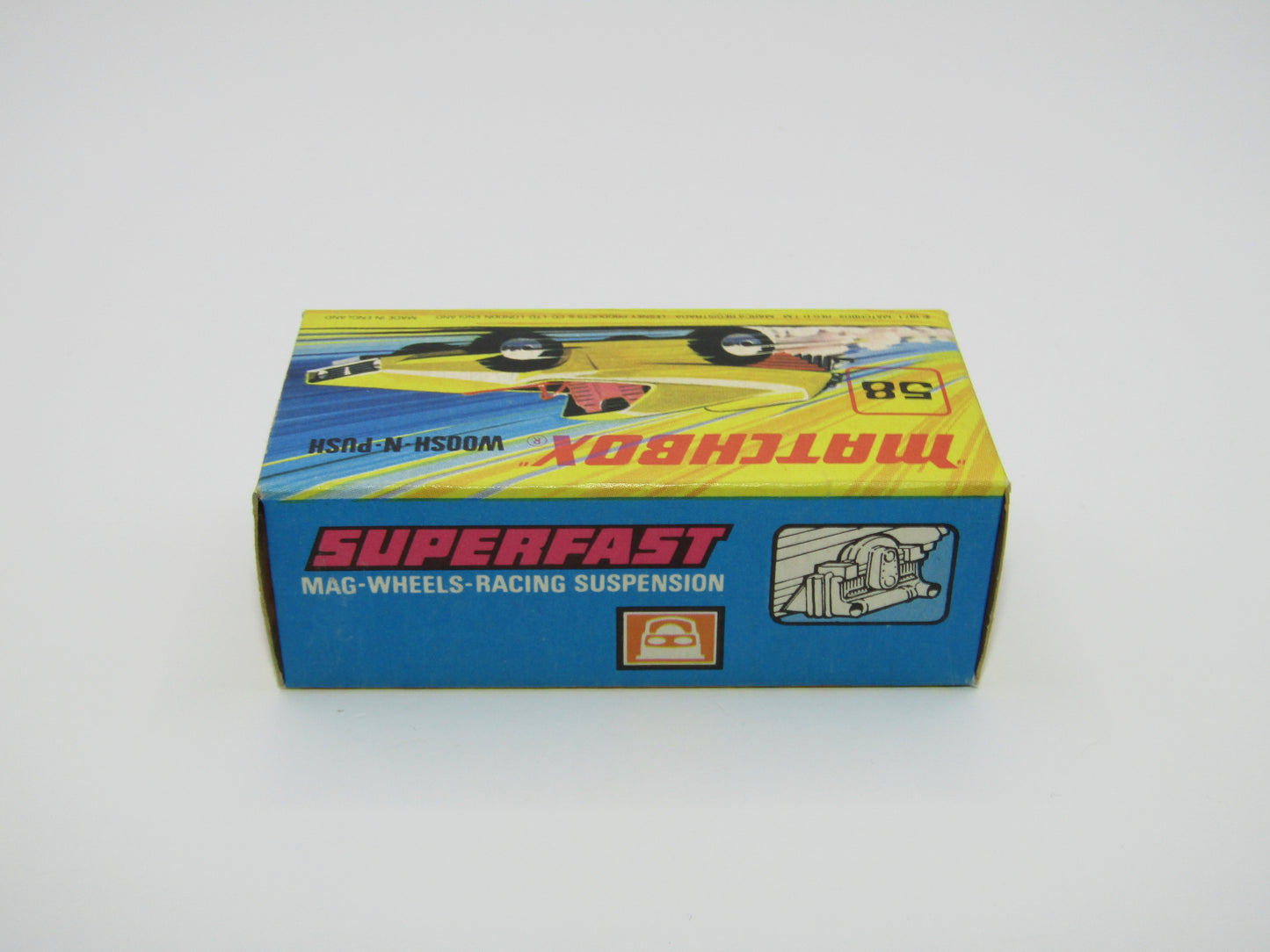 Matchbox Superfast 58B Woosh N Push DARK YELLOW "2" Label