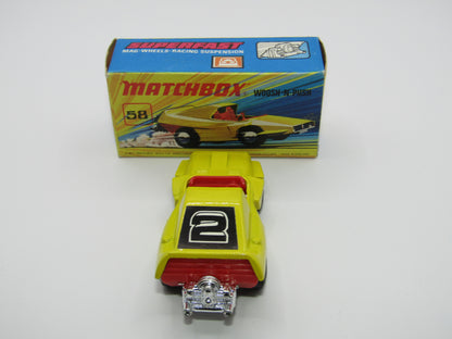 Matchbox Superfast 58B Woosh N Push LIGHT YELLOW "2" Label