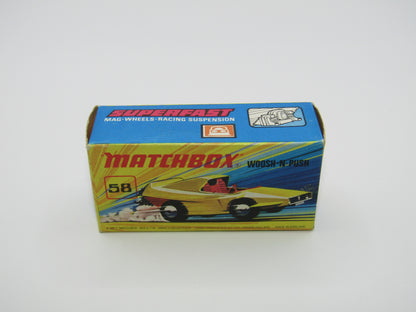 Matchbox Superfast 58B Woosh N Push LIGHT YELLOW "2" Label