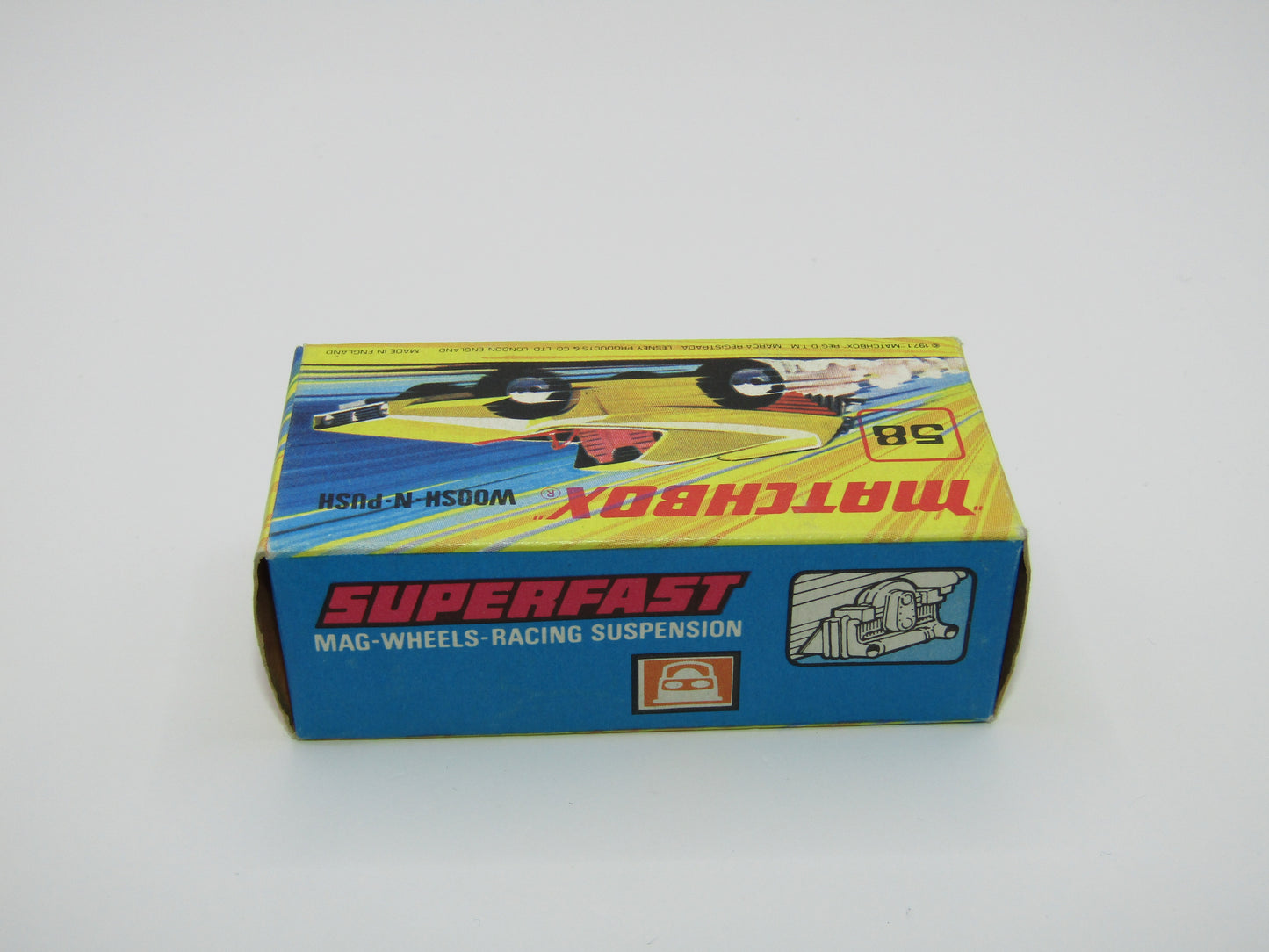 Matchbox Superfast 58B Woosh N Push LIGHT YELLOW "2" Label