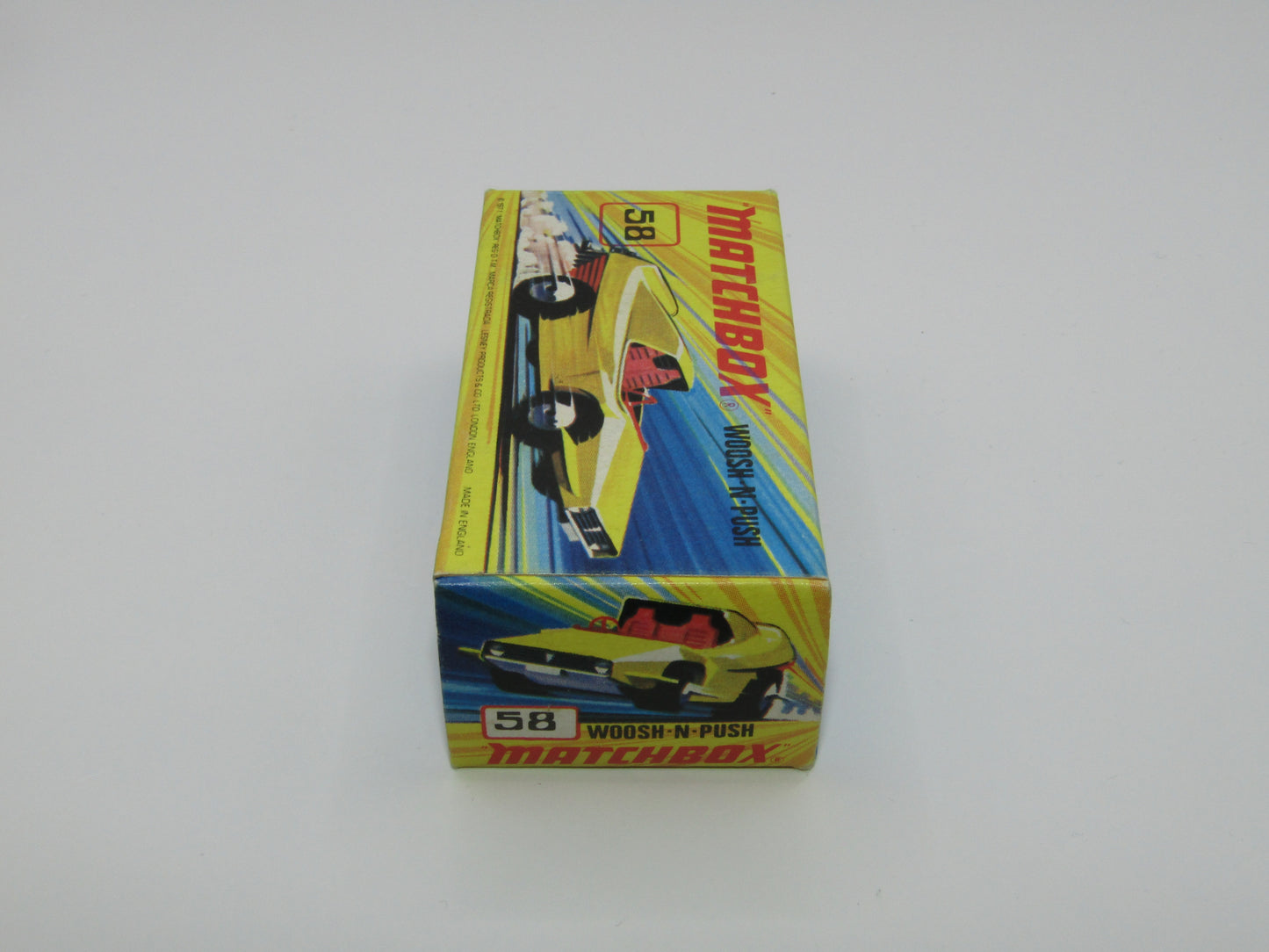 Matchbox Superfast 58B Woosh N Push LIGHT YELLOW "2" Label