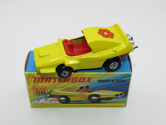 Matchbox Superfast 58B Woosh N Push ORANGE Flower Label
