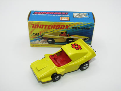 Matchbox Superfast 58B Woosh N Push RED Flower Label