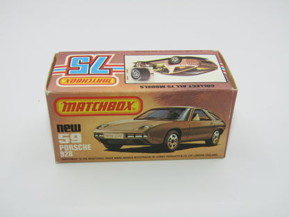 Matchbox Superfast 59C Porsche 928 Black AMBER Windows England Base