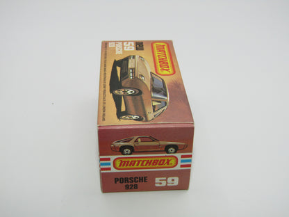 Matchbox Superfast 59C Porsche 928 Black AMBER Windows England Base