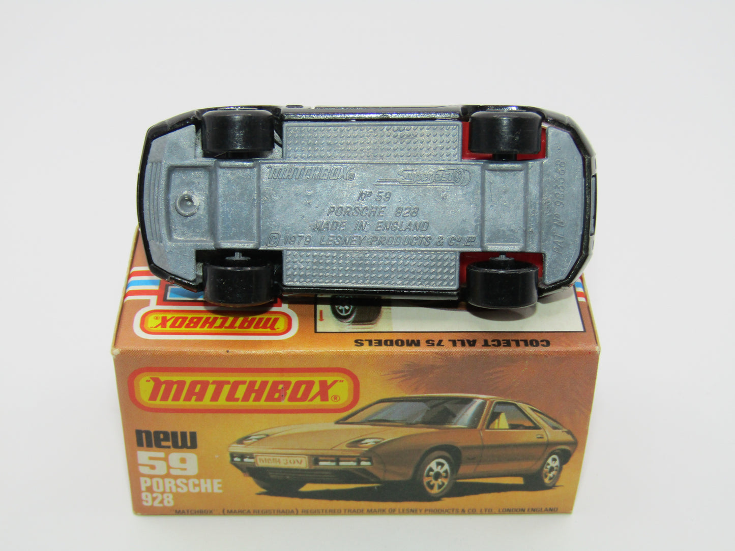 Matchbox Superfast 59C Porsche 928 Black UNPAINTED Base