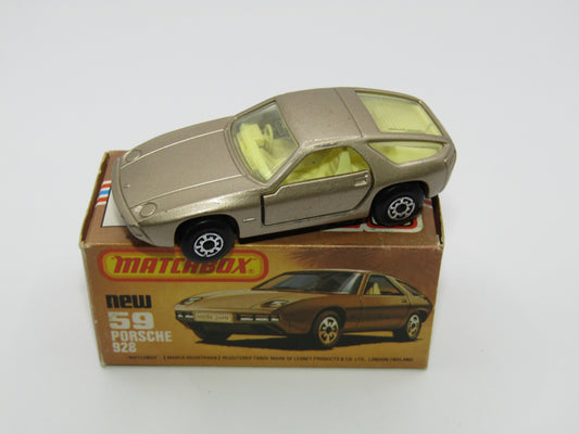 Matchbox Superfast 59C Porsche 928 SILVERY GOLD, Lemon Interior
