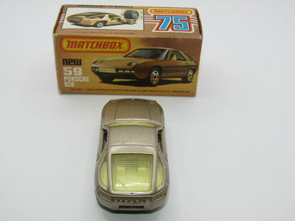 Matchbox Superfast 59C Porsche 928 SILVERY GOLD, Lemon Interior