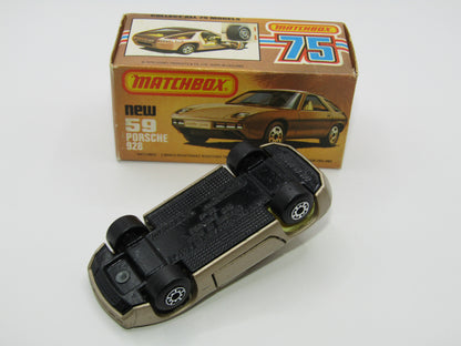 Matchbox Superfast 59C Porsche 928 SILVERY GOLD, Lemon Interior