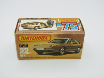 Matchbox Superfast 59C Porsche 928 SILVERY GOLD, Lemon Interior