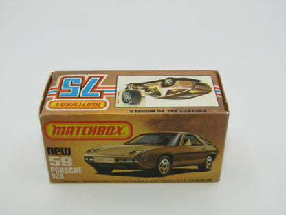 Matchbox Superfast 59C Porsche 928 SILVERY GOLD, Lemon Interior