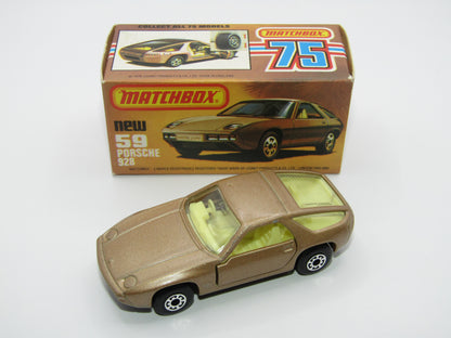 Matchbox Superfast 59C Porsche 928 SATIN GOLD Body Light Yellow Interior