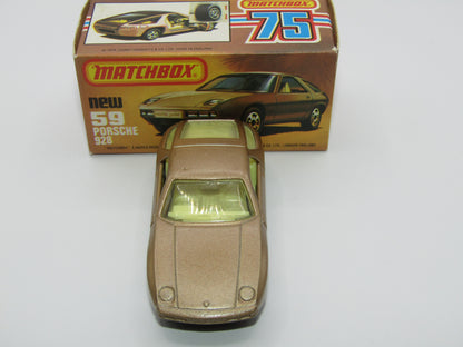 Matchbox Superfast 59C Porsche 928 SATIN GOLD Body Light Yellow Interior