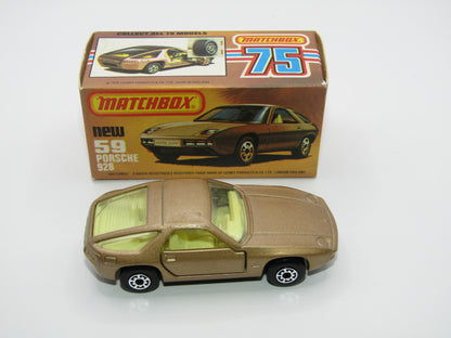 Matchbox Superfast 59C Porsche 928 SATIN GOLD Body Light Yellow Interior