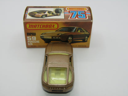 Matchbox Superfast 59C Porsche 928 SATIN GOLD Body Light Yellow Interior
