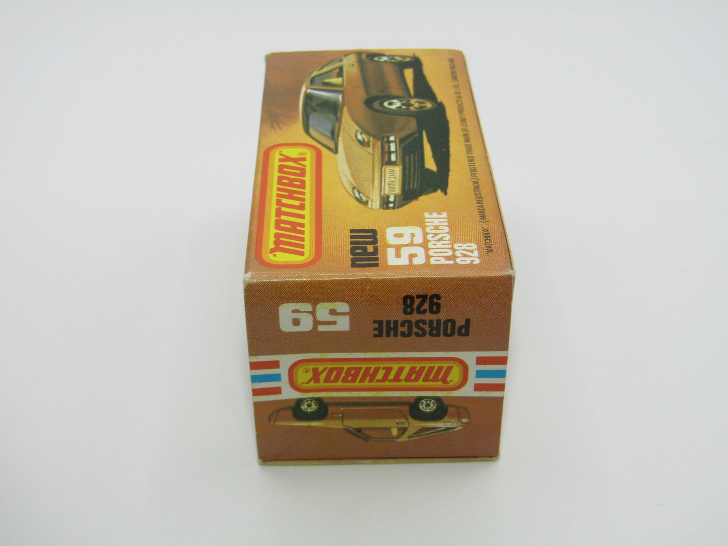 Matchbox Superfast 59C Porsche 928 Lt Gold FLAT BLACK Base Lt Yell Interior