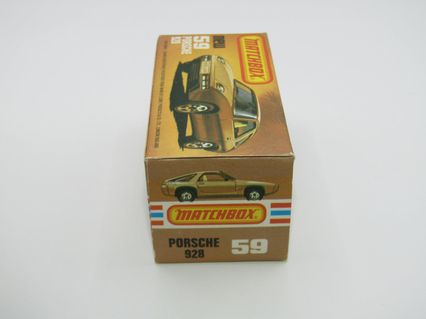 Matchbox Superfast 59C Porsche 928 Lt Gold FLAT BLACK Base Lt Yell Interior