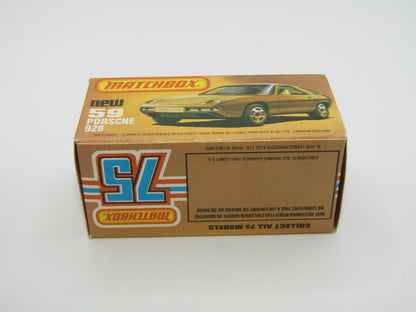 Matchbox Superfast 59C Porsche 928 Lt Gold FLAT BLACK Base Lt Yell Interior