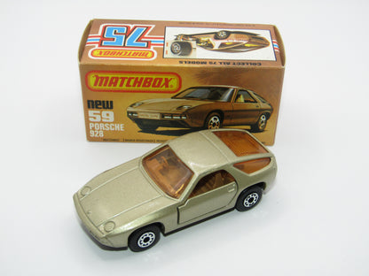Matchbox Superfast 59C Porsche 928 CHAMPAGNE Gold, GREY Base
