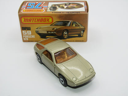 Matchbox Superfast 59C Porsche 928 CHAMPAGNE Gold, GREY Base