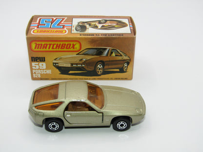Matchbox Superfast 59C Porsche 928 CHAMPAGNE Gold, GREY Base