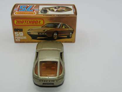 Matchbox Superfast 59C Porsche 928 CHAMPAGNE Gold, GREY Base