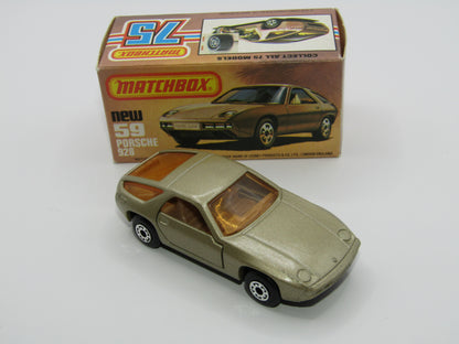 Matchbox Superfast 59C Porsche 928 CHAMPAGNE Gold, SATIN BLACK Base