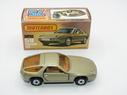 Matchbox Superfast 59C Porsche 928 CHAMPAGNE Gold, SATIN BLACK Base