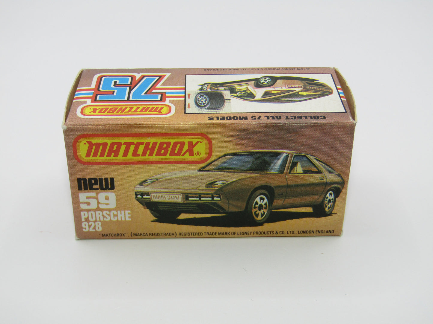 Matchbox Superfast 59C Porsche 928 CHAMPAGNE Gold, SATIN BLACK Base